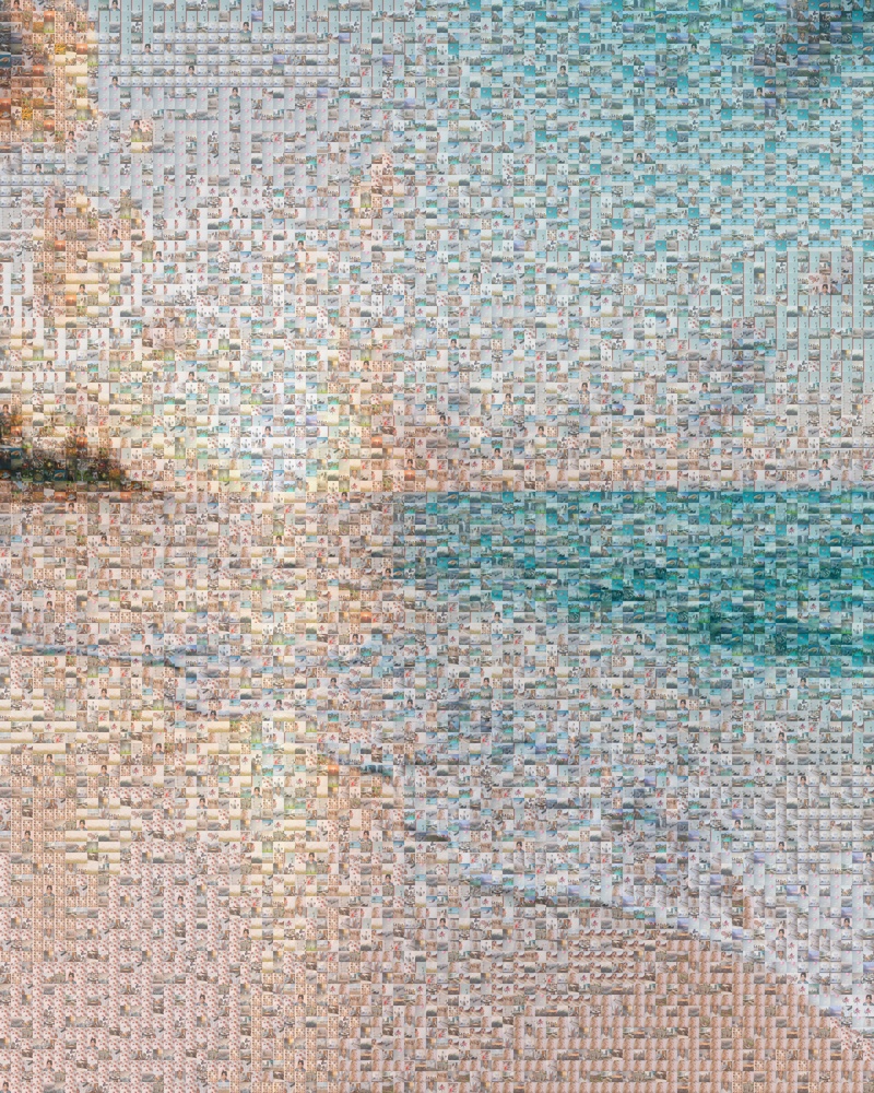 Beach sunset mosaic